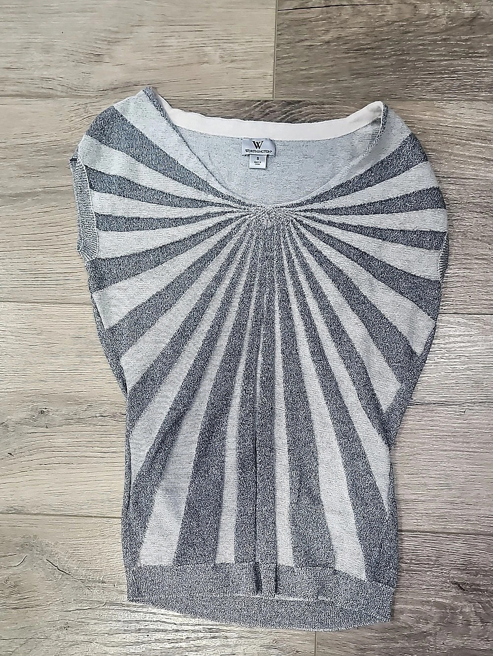 Worthington Geometric Radiating Stripe Sweater Size Small Like New